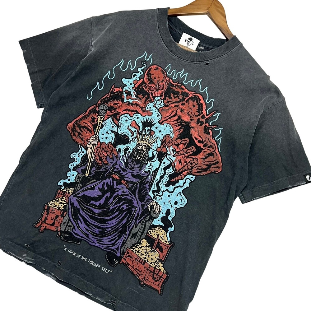 Warren Lotas Distressed Graphic T-Shirt Husk Of His Former Self Mens Small RARE
